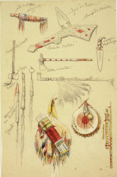 Indian Artifacts, Weapons and Pipes by Rosa Bonheur